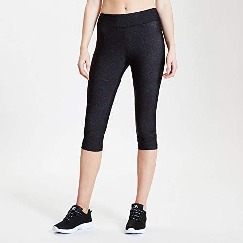 Image of Dare 2b Influential' Lightweight Quick Drying Flat Lock Seams High Stretch Active 3/4 Tight Trousers - Black Molecular, 10