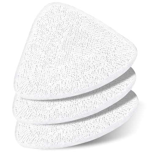 Image of KEEPOW Washable Steam Mop Head Replacement Compatible with Vileda Steam Mop Plus, Triangular White Refills for Vileda Steam Mop Replacement Pads, for Vileda Mop Head Replacement (3-Pack)