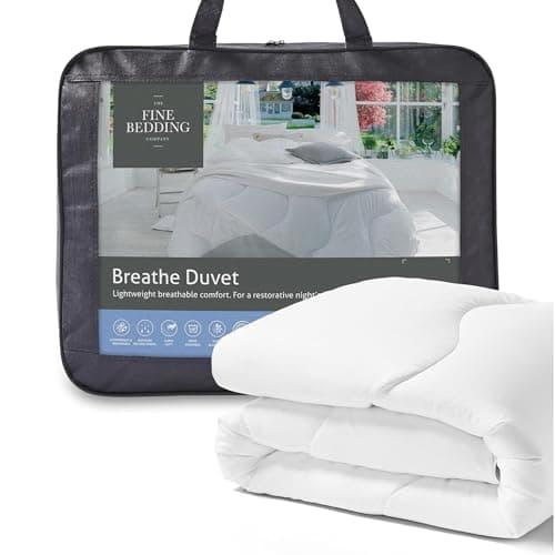 Image of The Fine Bedding Company Breathe Single Duvet 10.5 Tog – Lightweight All Seasons Duvet with Recycled Eco Smartfil®, Hypoallergenic and Washable, Hotel Quality Quilt – Single Bed Size