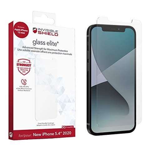 Image of ZAGG InvisibleShield Glass Elite+ for the Apple iPhone 12 mini (Screen)- Anti-microbial, Impact Protection, Smudge Free, Scratch Resistant