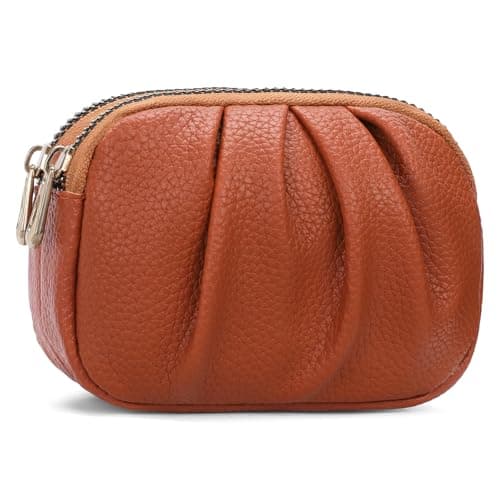 Image of SENDEFN Mini Coin Purse Small Purses for Women Vegan Leather Coin Pouch Ladies Wallets with Double Zipper