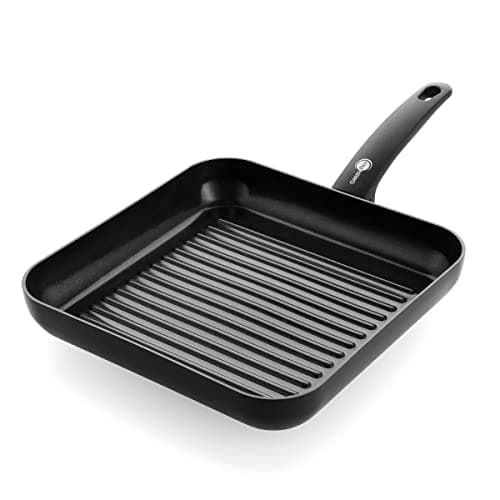 Image of GreenPan Cambridge Healthy Ceramic Nonstick 28 cm Square Griddle Pan, PFAS Free, For all hobs including Induction, Oven Safe up to 160°C, Black