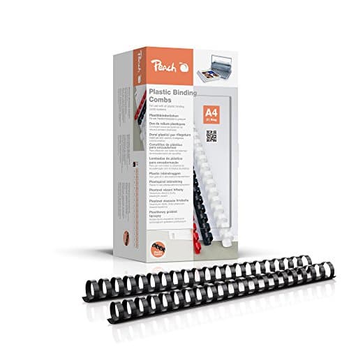 Image of Peach PB425-02 Plastic Binding Combs A4 25 mm 240 Sheets Pack of 50 Black