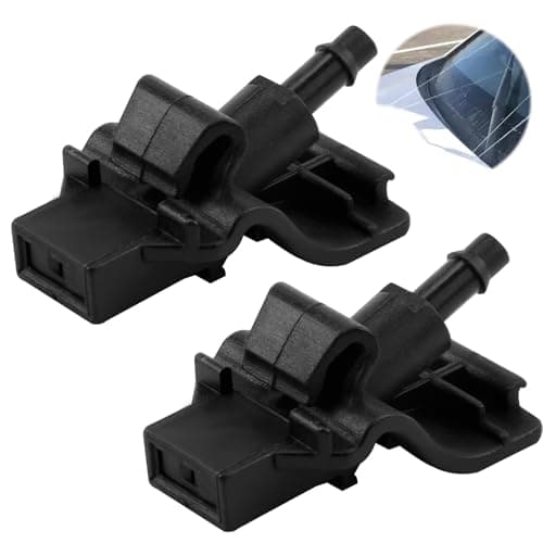 Image of 2-Pack Car Front Windshield Washer Jet 1902209 EB3B-17666-AA EB3B17666AA Jet Wiper Nozzles Replacement for Ford Ranger ix35 MK2 Mk4 2015 TKE Front Car Windscreen Cleaning Washer Nozzle (Black)
