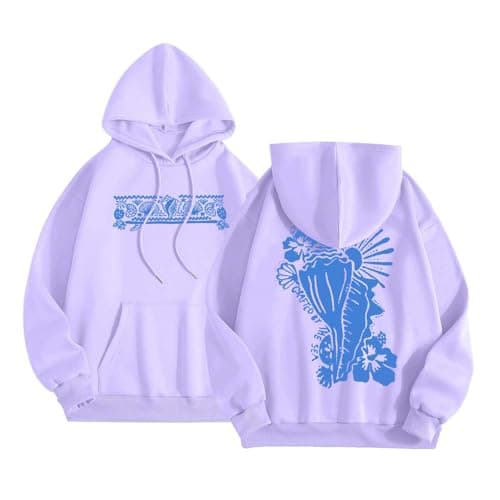 Image of Generisch Long Sleeve Letter Print Hoodies with Pockets Warm Hoodie, purple, L