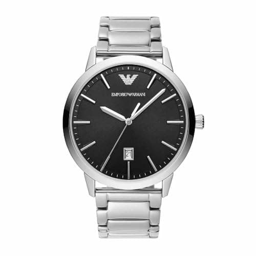 Image of Emporio Armani Watch for Men, Three Hand Date Movement, 43 mm Silver Stainless Steel Case with a Stainless Steel Strap, AR11310