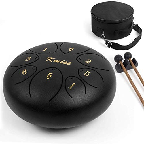Image of Steel Tongue Drum-8 Inch 11 Notes-Kmise Handpan Drum Kit Tank Drum Percussion Instrument with Drum Mallets Carry Bag Music Book for Beginner Adult Kids (8 inch)