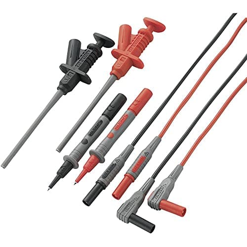 Image of VOLTCRAFT MS-6 Safety Test Lead Set [Slat Connector 4mm - Test Point] 1.20m Black Red 1 Set