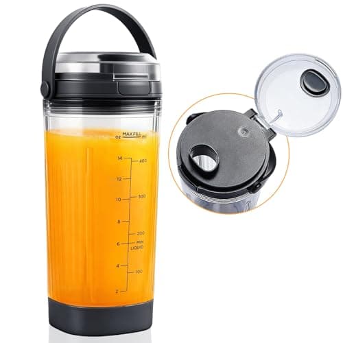 Image of Gdrtwwh Blender Cup 18oz with Sip & Seal Lid Fit for Ninja BC100 Series and BC151 Series, Blender Replacement Parts for Ninja (Black)