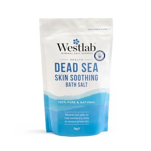 Image of Westlab Dead Sea Salts 1kg - Soothe Dry, Itchy Skin Suitable for Eczema, Psoriasis, Acne. Skin Conditions. 100% Natural Responsibly Sourced in Jordan for Maximum Mineral Content & Therapeutic Benefits