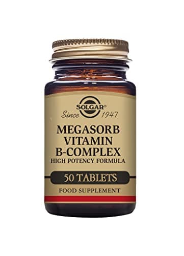 Image of Solgar Megasorb Vitamin B-Complex Tablets - Pack of 50 - High Potency and Absorption - Improved Energy and General Vitality - Vegan and Gluten Free