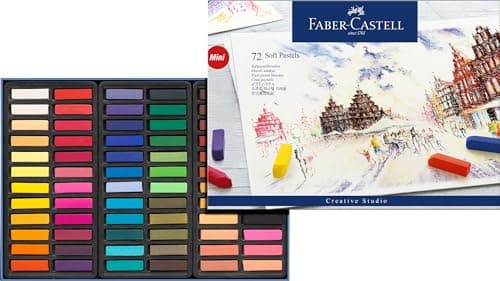 Image of Faber-Castell Creative Studio Soft Pastels Mini, Multicoloured, Cardboard Wallet of 72, for Art, Craft, Drawing, Sketching, Home, School, University, Colouring