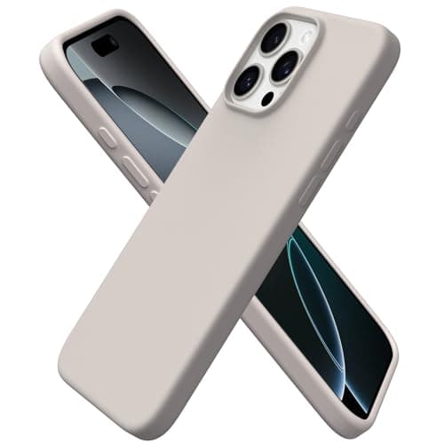 Image of ORNARTO Compatible with iPhone 16 Pro Max Case 6.9", Slim Liquid Silicone 3 Layers Full Covered Soft Gel Rubber 16 Pro Max Phone Cases Cover 6.9 inch-Stone Gray