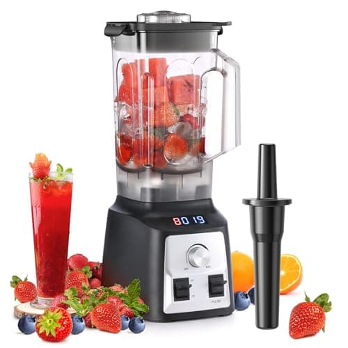 Image of Decdeal Food Blender Kitchen Blender Smoothie 2000W Countertop 2L 8-Blade Stainless Steel Ice Crushing Preset Programs with Overheat Guard for Home Kitchen (UK)
