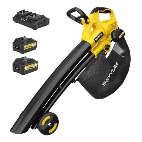 Image of Leaf Blower and Vacuum,40V Cordless Leaf Blowers with 8000mah batteries,3-in-1 Leaf vacuum&Garden Vacuum & Mulcher,6 Adjustable Speed,45 LBag for Garden, Patio,Wheels & Shoulder Strap Included
