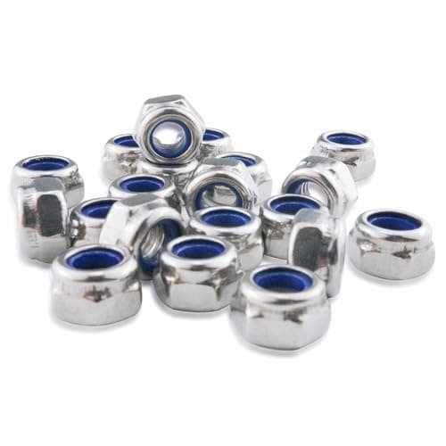 Image of M6 Nyloc Nuts, 6mm Locking Nuts, (Pack of 20) A2 304 Stainless Steel Hex Nuts, Nylon Insert Lock Nuts, Self-Locking Nut for Bolts & Screws, DIN 985