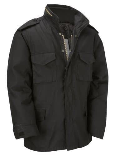 Image of M65 Military Field Jacket With Removable Quilted Inner Liner - Black (L)