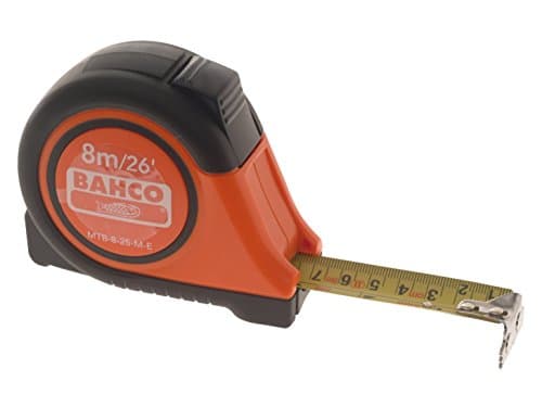 Image of Bahco MTB-8-25-M-E MTB Auto Tape 8 m/26ft (Width 25 mm) with Reversible Magnetic Tip, Multi-Colour, 8 m