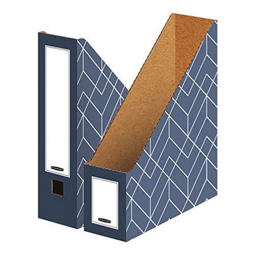 Image of Bankers Box Décor Heavy-Duty Cardboard Magazine File Spine Width 10cm (Pack of 5) Urban Slate Blue