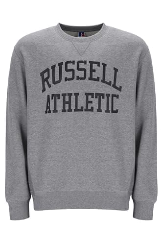 Image of Russell Athletic Mens Iconic2-crewneck Sweatshirt Nuring Tunic, Collegiate Grey Marl, M EU