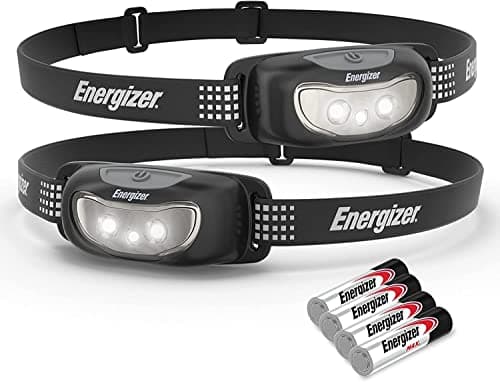 Image of Energizer LED Head Torch, Universal Plus Night Vision, Powerful Bright Headlamp, Water Resistant Headlight, Perfect for Camping, Hiking, Running, DIY & Dog Walking, Pack of 2, Batteries Included