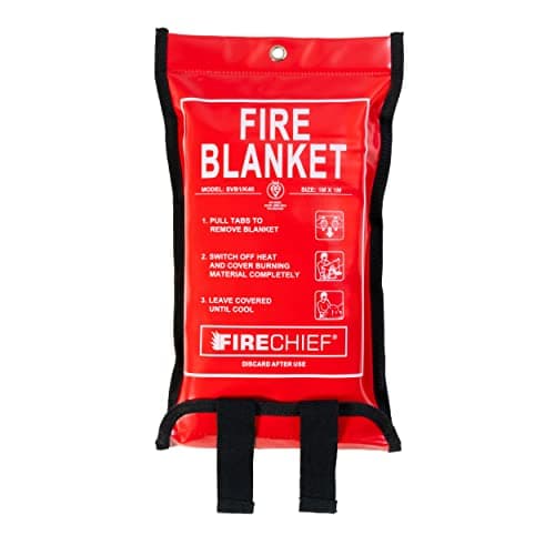 Image of Firechief SVB1/K40 Kitemarked Budget Fire Blanket | Small Fire Blanket (1m x 1m) | Suited For Use Around The Home (Kitchen, Office, Garage)