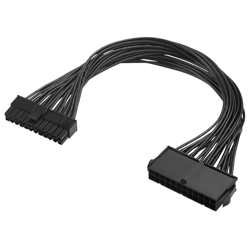 Image of ELFJMZP 24Pin ATX Power Extension Cable 30cm 18AWG Tinned Copper Male to Female for Motherboard