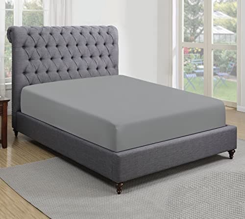 Image of Sapphire collection 200 Thread Count 100% Egyptian Cotton Fitted Sheet (Double, Grey)
