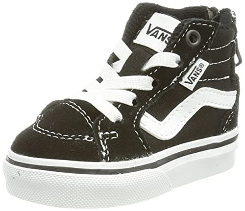 Image of Vans Unisex Kids Filmore Hi Zip Suede/Canvas Sneaker, Suede Canvas Black White, 6.5 UK Child