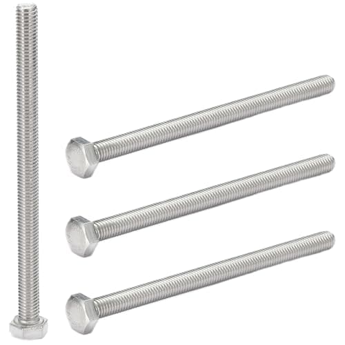 Image of AMLOOPH M10 Bolts, M10 X 130mm Hex Head Cap Screws - A2 Grade Stainless Steel Fully Threaded Hex Bolts for Metal Construction Work, Automotive Machinery (Pack Of 4)