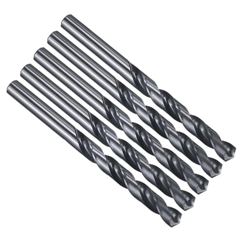 Image of PATIKIL 11.1mm Drill Bit 7/16", Jobber Straight Shank M2 High-Speed Steel 135° Nitriding Black for Stainless Steel Hard Metal - 5 Pack
