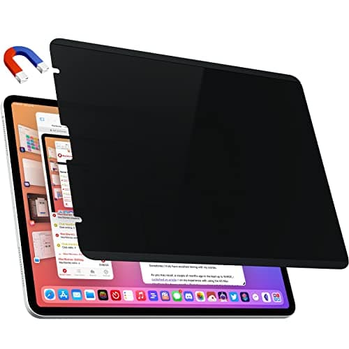 Image of IPROKKO Magnetic Privacy Screen Protector iPad Pro 12.9 Inch for 6th/5th/4th/3rd Generation (2022 2021 2020 2018), Removable Reusable Anti Blue Light Glare Spy Privacy Filter Black Security Cover