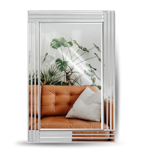 Image of Trendi Large Frameless Wall Mirror 90cm x 60cm | Rectangular | Ideal for Living Room Decor, Dressing Room, and Bathroom