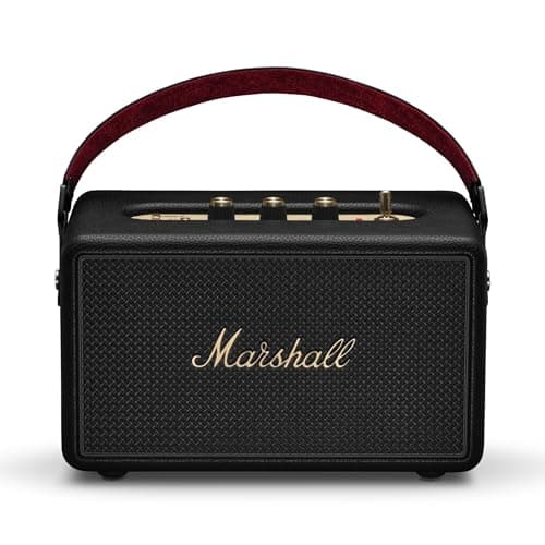 Image of Marshall Kilburn III Portable Bluetooth Wireless Speaker, 50+ Hours Playtime - Black & Brass