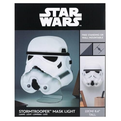 Image of Star Wars Paladone Stormtrooper Mask Light | Officially Licensed Disney Merchandise | Novelty Desk Lamp | USB & Battery Powered | Wall Mountable | Movie Gift