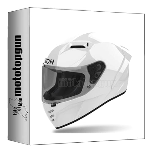 Image of airoh helmet motorbike full-face cn14 connor color white gloss sz. l mototopgun