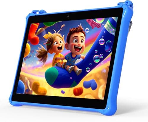 Image of VASOUN 7 inch Kids Tablet, Android 13 Tablets for Kids with Lanyard, 32GB Toddler Tablet with WiFi, Kids Software Pre-Installed, Parental Control, Dual Camera, Education, Games (Blue)