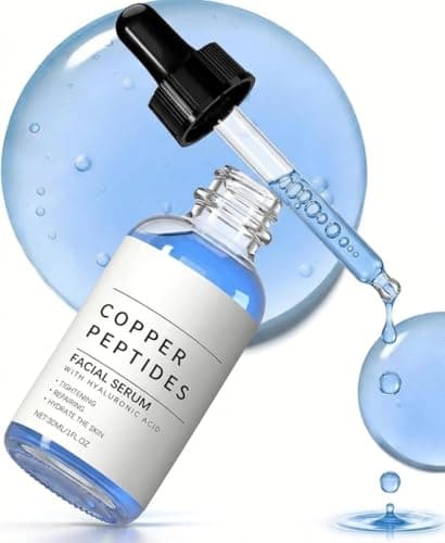 Image of Copper Peptides Serum for Face, GHK-Cu Peptide Face Lift Serum with Hyaluronic Acid, Anti-Aging Facial Serum - Tightening, Moisturizing, Smoothing Skin, Targets Fine Lines & Wrinkles Skincare 30ml
