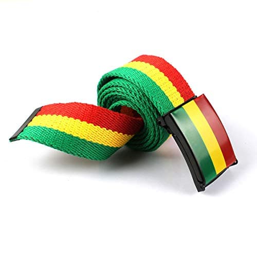 Image of VOARYISA Rasta RGY Jamaican Canvas Belt with Custom Styilish Buckle (RGY Buckle)