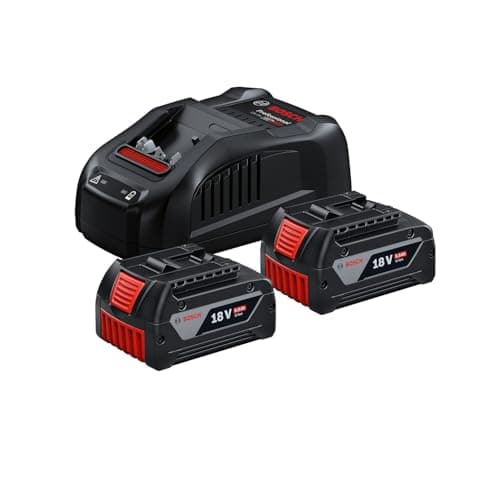 Image of Bosch Professional 18V System battery starter set (2 x 5.0 Ah battery, quick charger, in carton)
