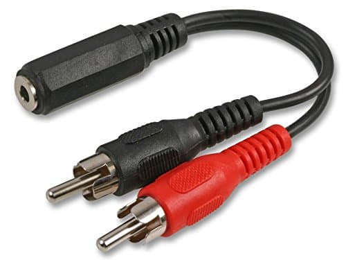 Image of PROSIGNAL PSG03484 3.5mm Stereo Jack Socket to 2x Phono (RCA) Plugs Lead, 1.8m Black