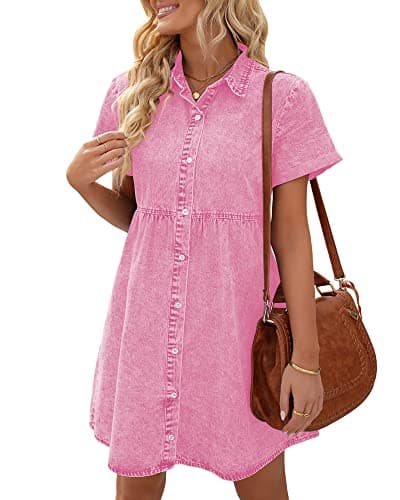 Image of Vetinee Pink Dresses for Women UK Women Dress Summer Y2K Dress Aurora Pink Size Small Fits UK Size 8 - UK Size 10