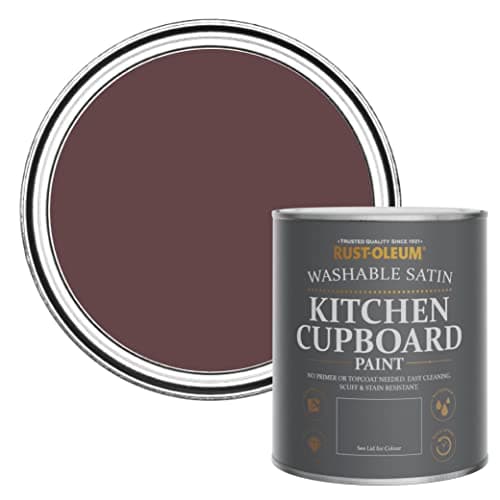 Image of Rust-Oleum Dark Purple Scrubbable Kitchen Cupboard Paint in Satin Finish - Mulberry Street 750ml