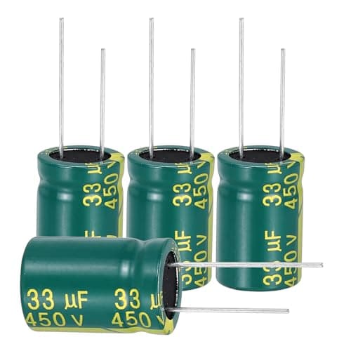 Image of sourcing map 24Pcs Electrolytic Capacitor High Frequency 33UF 450V with Aluminum Radial Leads 16 x 25mm High Ripple Current Low Impedance