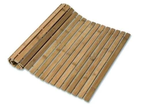 Image of Vision4ever 1Pcs Bamboo Folding Bath Mat Non Slip Wooden Rug Slated Duck Board Bath Shower Mat