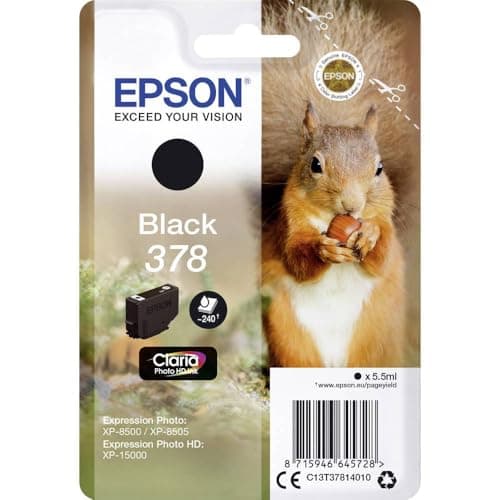 Image of Epson 378 Black Squirrel Genuine, Claria Photo HD Ink Cartridge, Standard Capacity