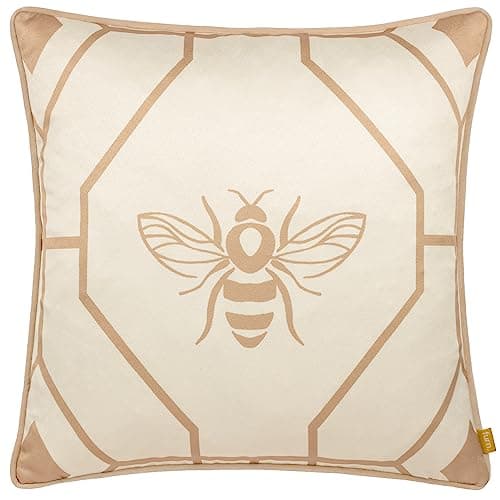 Image of furn. Bee Deco Polyester Filled Cushion,Champagne,43 x 43cm