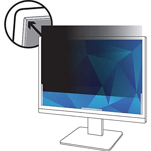 Image of 3M Privacy Filter for 19 inch widescreen LCD monitor. Black anti-glare privacy screen. Protect data from visual hacking.