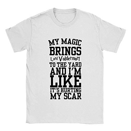 Image of Magic Brings Mens T-Shirt XX-Large White Halloween Potter Inspired Funny Harry Gift Top