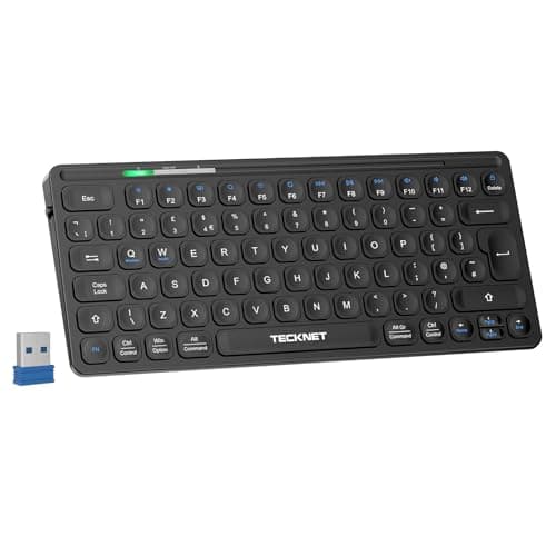 Image of TECKNET Mini Wireless Keyboard, 2.4GHz Compact Keyboard, Portable UK Layout Small Keyboards, Ultra Slim USB Keyboards Wireless for Computer Laptop with 10 months Battery Life(Black)